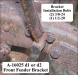 A-16025 d1—d2 Fender Brackets at Frame