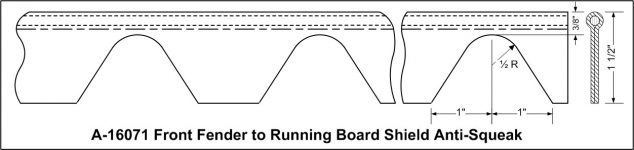 A-16071 Front Fender Anti-squeak (partial drawing)