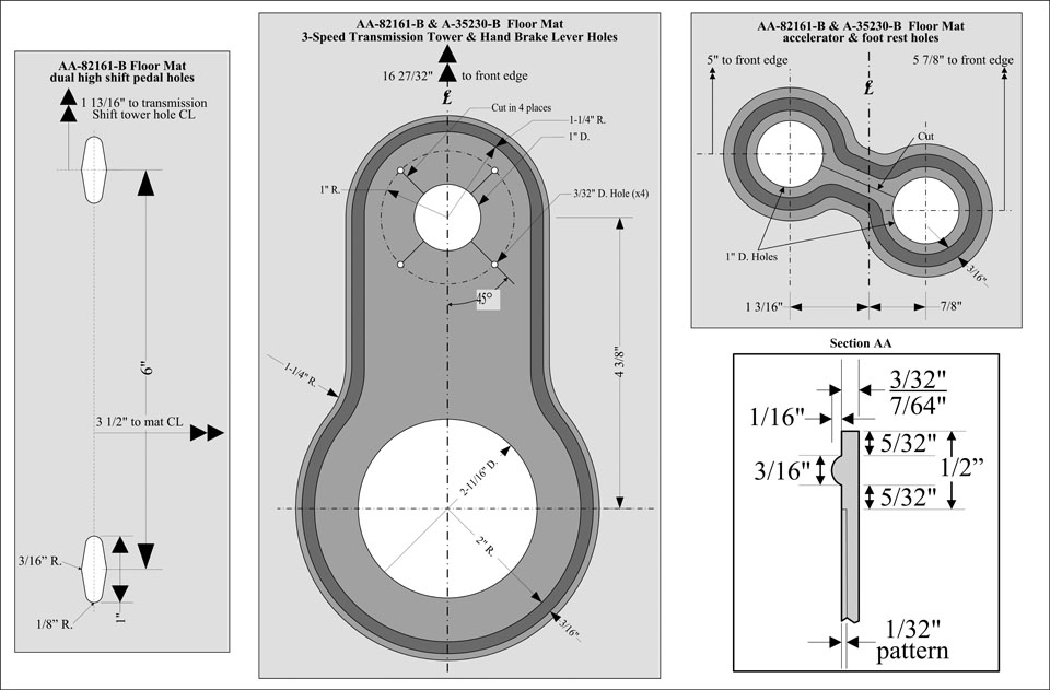 AA-82161-B & A-35230-B Floor Mat Detail