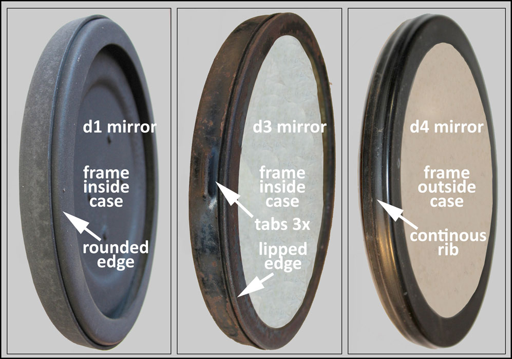 Retainer Frames - A-17727 Mirror Assembly d1, d3, d4