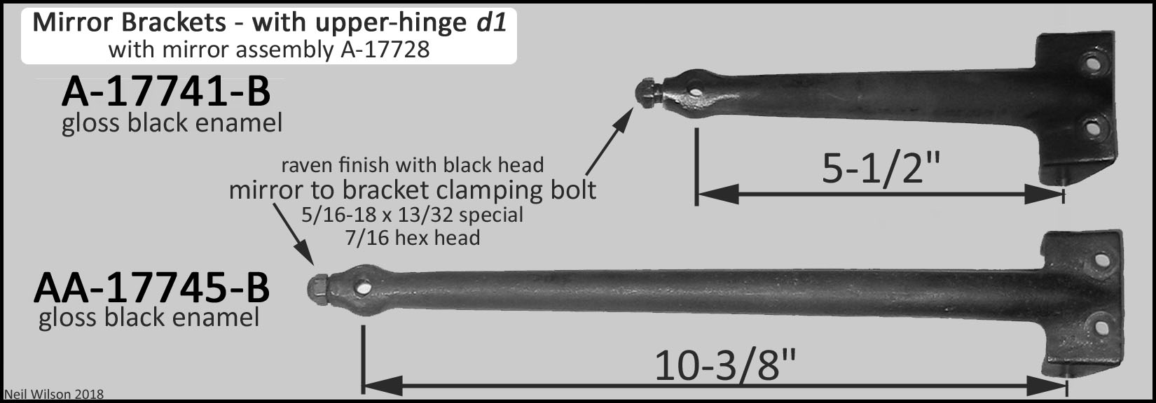 Mirror Brackets - with Upper-Hinge d1